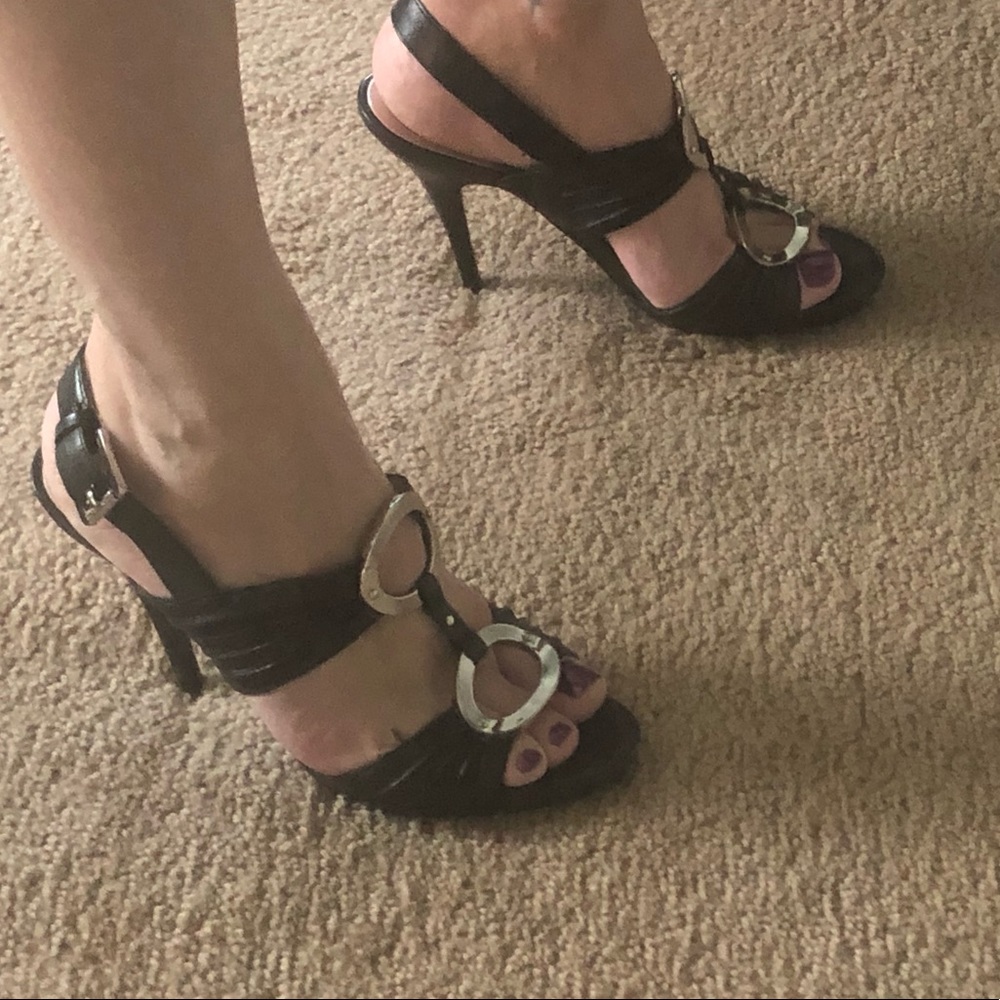 Michael Kors black and silver heels.